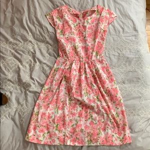 Vintage Pink Floral Dress